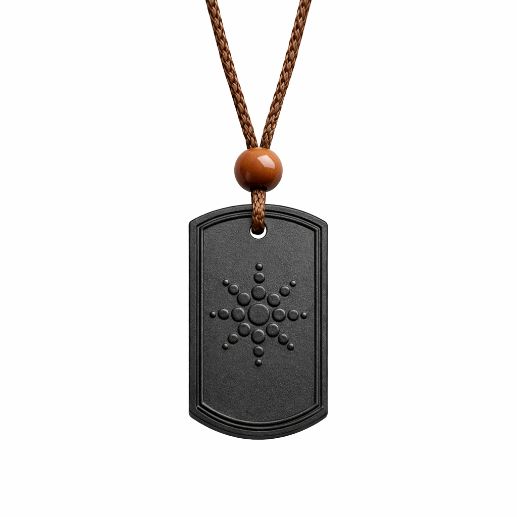 Collar de Protección EMF BLINDOT — colgante de mineral volcánico