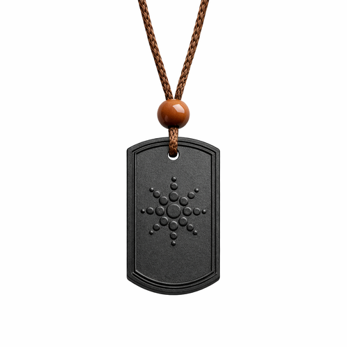 Collar de Protección EMF BLINDOT — colgante de mineral volcánico